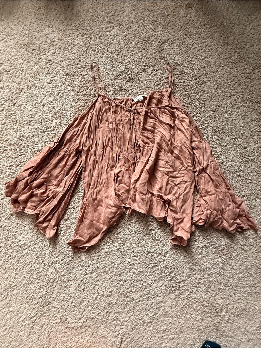 Flowy Cold-Shoulder Blouse in Dusty Rose - Women's Top